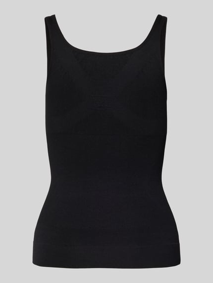 Produktfoto, czarne figurformendes Tanktop mit breiten Trägern od MAGIC Bodyfashion, materiał elastyczny, dopasowany krój, shapewear, wbudowany biustonosz