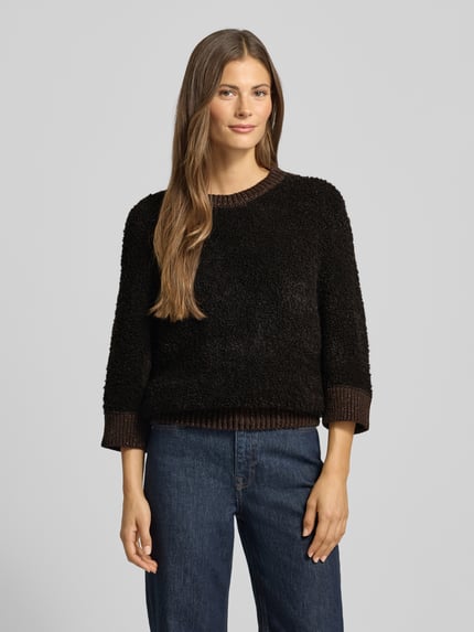 Rich & Royal Loose Fit Strickpullover mit Woll-Anteil Dunkelbraun 4