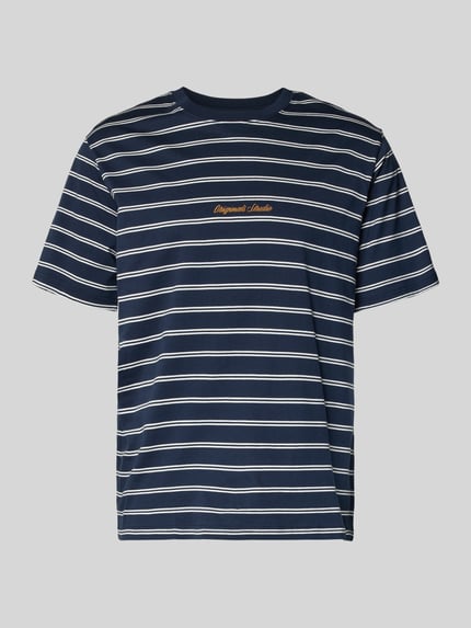 T-Shirt mit Streifenmuster und Rundhalsausschnitt Shop The Look MANNEQUINE