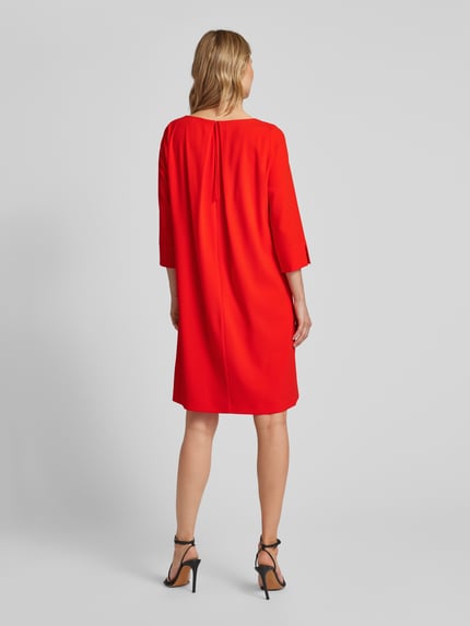 windsor. Knielanges Kleid in unifarbenem Design mit 3/4-Arm Rot 5