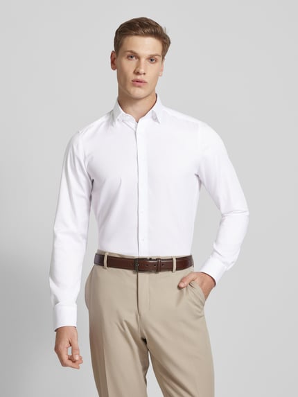 OLYMP Level 5 Slim fit zakelijk overhemd met effen structuur Wit - 4