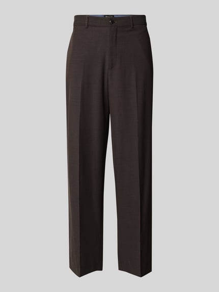 Scotch & Soda Straight Fit Stoffhose mit Bügelfalten Dunkelbraun 2
