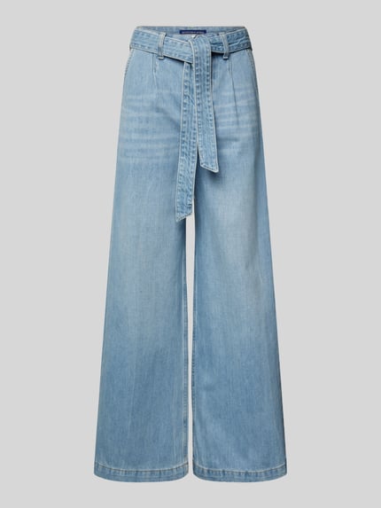 Scotch & Soda Wide Leg Jeans mit Bindegürtel Hellblau 2