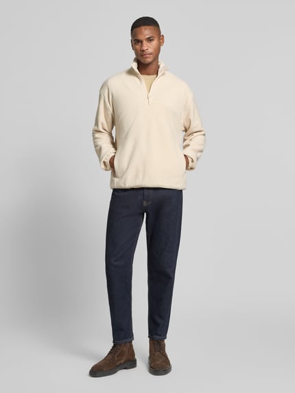 MCNEAL Fleecepullover mit Troyer-Kragen Sand 1