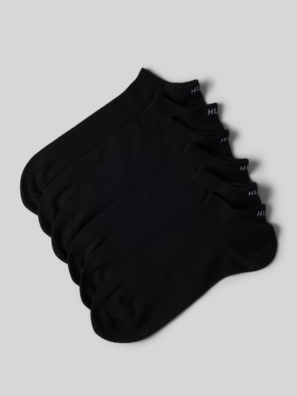 HUGO Sneakersokken met labelprint in een set van 6 paar Black - 1