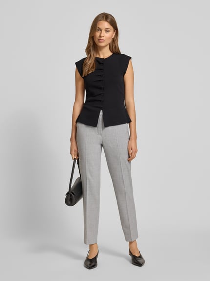 Raffaello Rossi Regular fit stoffen broek met persplooien, model 'DORO' Lichtgrijs gemêleerd - 1