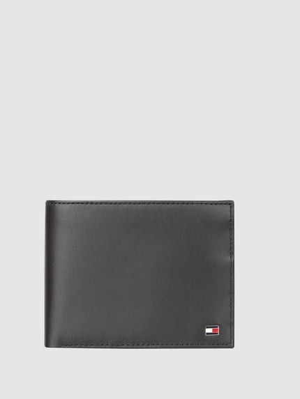 Tommy Hilfiger Portemonnee van leer met logo-applicatie Zwart - 1