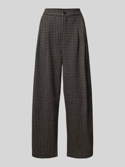 Jake*s Casual Wide Leg Stoffhose aus Viskose-Mix Dunkelgrau Melange 2