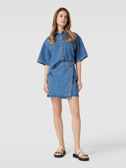 Katharina Damm X P&C* Exclusieve collectie - jeansrok in wikkellook Lichtblauw gemêleerd - 1