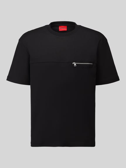 HUGO t-shirt o kroju regular fit z czystej bawełny model 'Derenn' Czarny 2