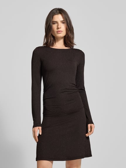 VERO MODA Knielanges Kleid mit Effektgarn Modell 'KANVA' Schoko 4
