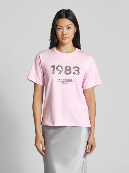 Weekend Max Mara Regular Fit T-Shirt aus reiner Baumwolle Rosa 4