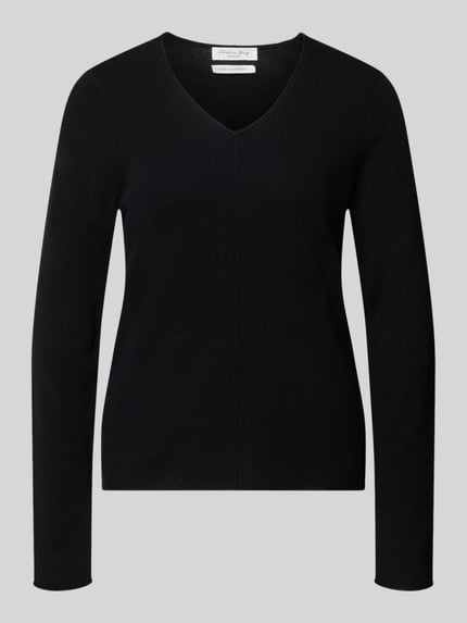 Christian Berg Woman Strickpullover aus Kaschmir mit V-Ausschnitt Black 2