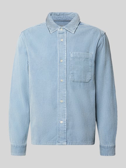 Redefined Rebel Boxy Fit Freizeithemd aus Cord Modell 'WOOD' Hellblau 1