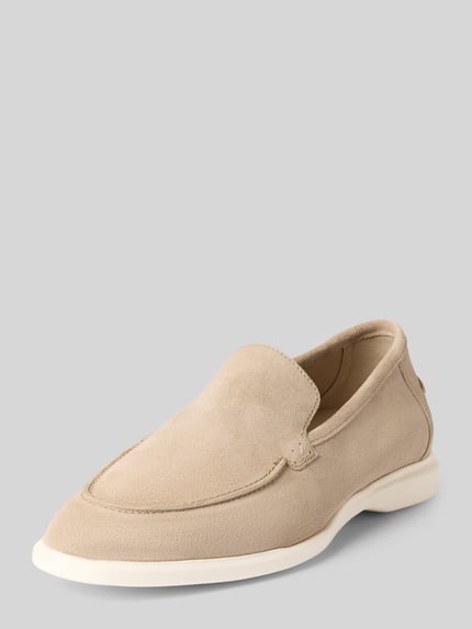 Productfoto, Loafers met licht gestructureerde zool model 'STRIDE FLEX' van Lloyd, heren, afgeronde punt, siernaad, beige, maat 44.