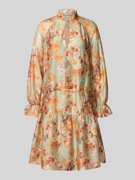 Christian Berg Cocktail Knielanges Cocktailkleid mit Bindegürtel Lind Melange 2