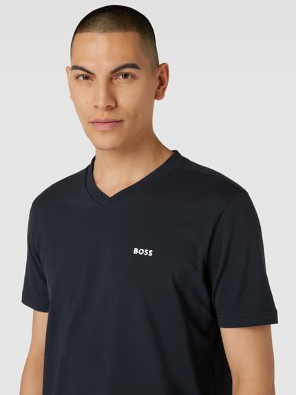 BOSS Green T-shirt met V-hals Marineblauw - 3