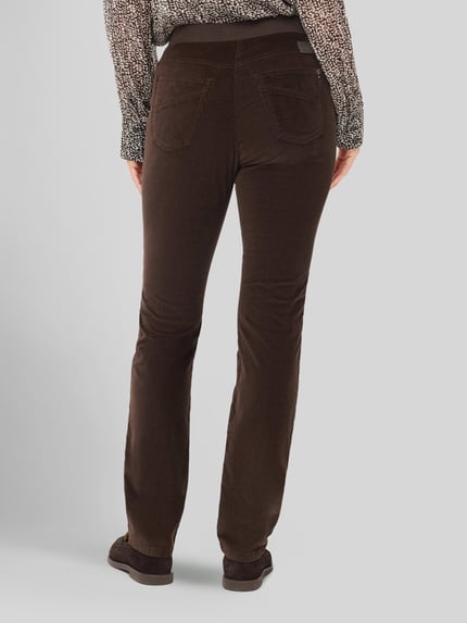 Raphaela By Brax slim fit jeans van katoen- en viscosemix model 'Pamina' Donkerbruin - 5