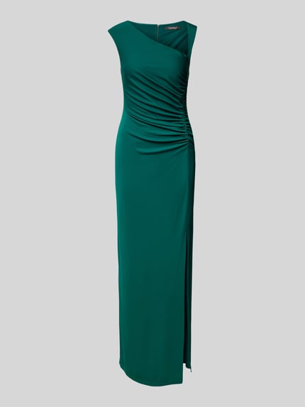 Lauren Ralph Lauren Abendkleid mit Raffungen Modell 'BARAIYA' Dunkelgruen 2