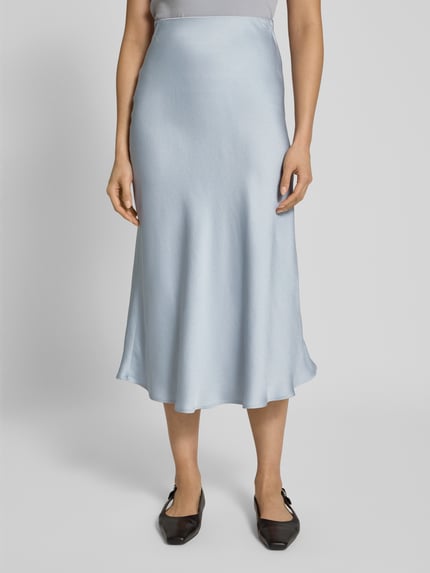 DRYKORN Midirok van satijn met elastische band, model 'URA' Lichtblauw - 4