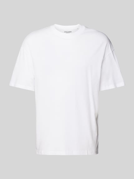 T-Shirt mit geripptem Rundhalsausschnitt Modell 'BRADLEY' Shop The Look MANNEQUINE