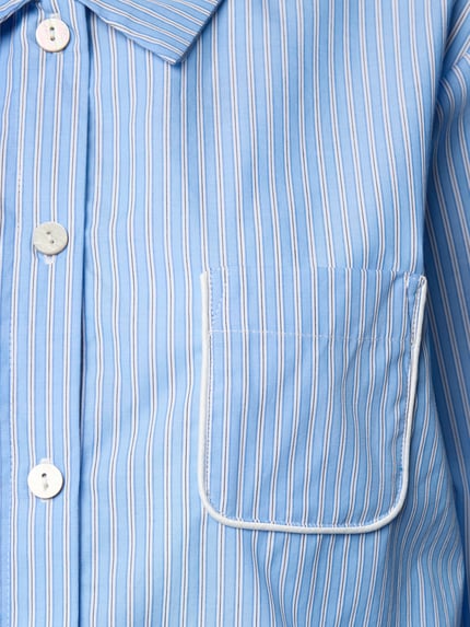 CCDK Copenhagen Relaxed fit pyjamabovendeel met borstzak, model 'Anni' Blauw - 2
