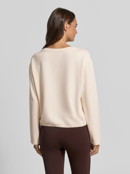 Milano Italy Sweatshirt mit Stitchings und Pailletten Offwhite 5
