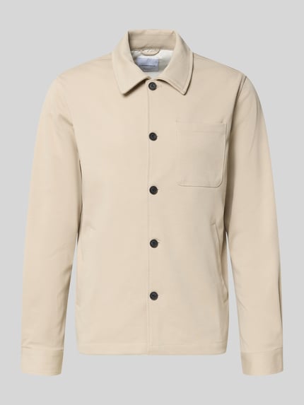 Produktfoto, Relaxed Fit Hemdjacke mit Brusttasche von Lindbergh, beige, Umlegekragen, Knopfleiste, Material-Mix mit Viskose-Anteil