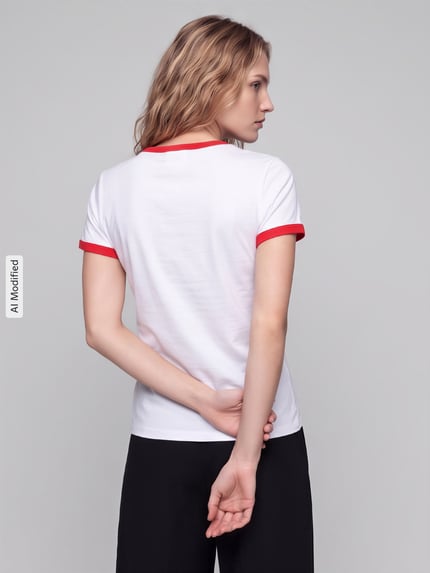 s.Oliver RED LABEL Męski t-shirt o kroju regular fit z czystej bawełny - s.Oliver x Heidi Klum Czerwony 5