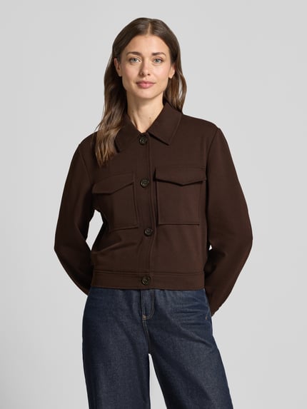 s.Oliver RED LABEL Regular fit overhemdjack met met viscose Donkerbruin - 4