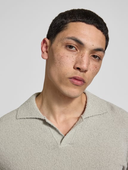 Closed Koszulka polo o kroju regular fit z imitacji dzianiny Gliniany 3