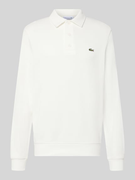 Produktfoto, Regular Fit Sweatshirt aus reiner Baumwolle von Lacoste in Weiß, glatte Oberfläche, dezentes Logo, Herren Sweatshirt von Lacoste