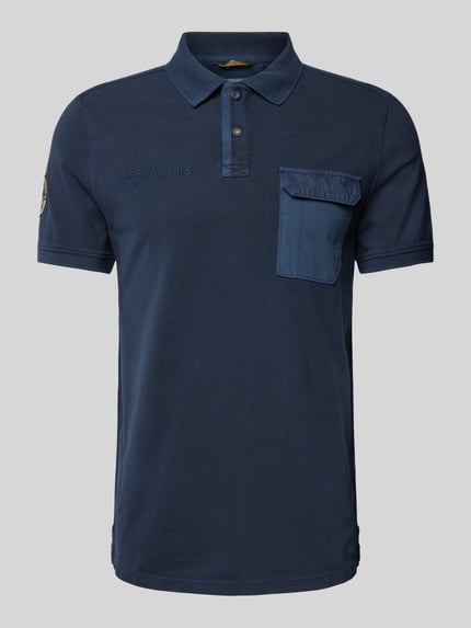 camel active Poloshirt mit Label-Stitching Marine 2