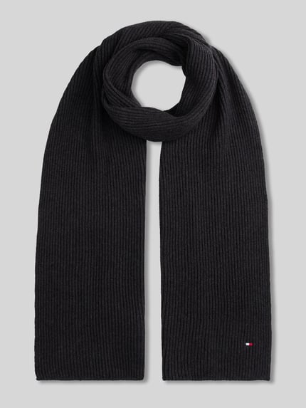 Tommy Hilfiger Schal aus Wolle Kaschmir mit Logo-Detail Anthrazit 2