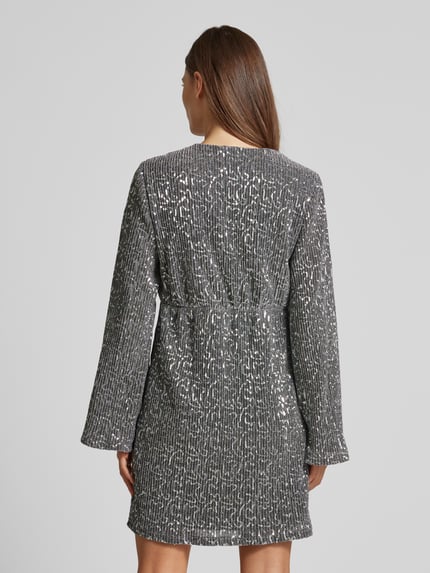 VILA Minikleid mit Paillettenbesatz Modell 'SANADU' Silber 5