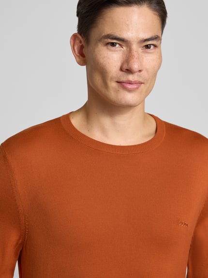 BOSS Sweter o kroju regular fit z dzianiny z czystej, żywej wełny model ‘BOTTO’ Pomarańczowy 3