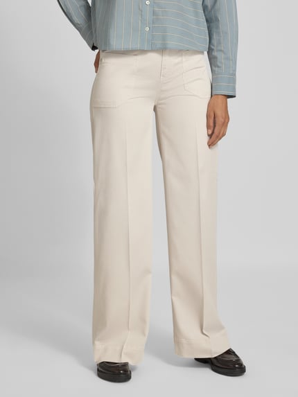 Raffaello Rossi Wide leg broek van viscosemix, model 'MIRU' Zand - 4