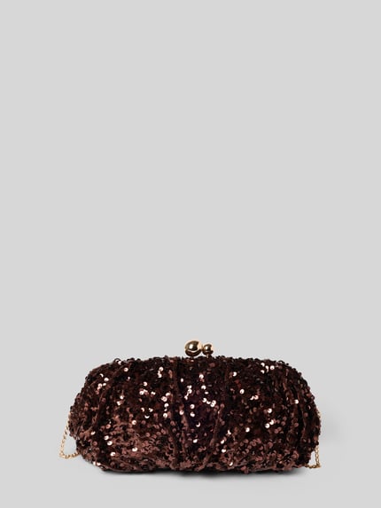 Jake*s Cocktail Clutch mit Paillettenbesatz SequinClasp Dunkelbraun 3