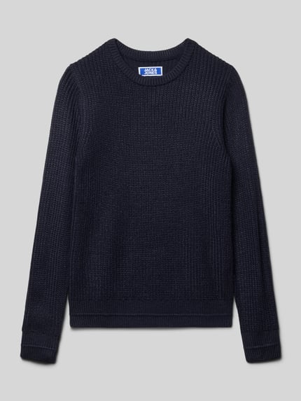 JACK & JONES Relaxed Fit Pullover in Strick-Optik Modell 'Kaito' Marine 1