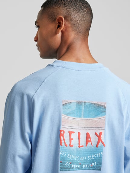 MANGO Longsleeve mit Label-Print Blau 3
