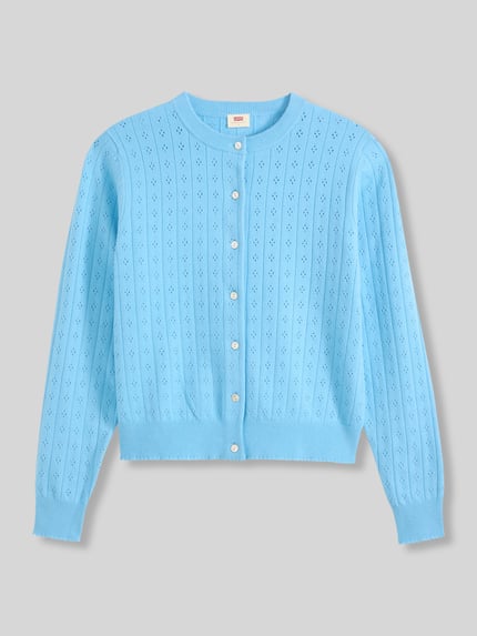 Levi's® Regular Fit Strickjacke aus Baumwoll-Mix Eisblau 2