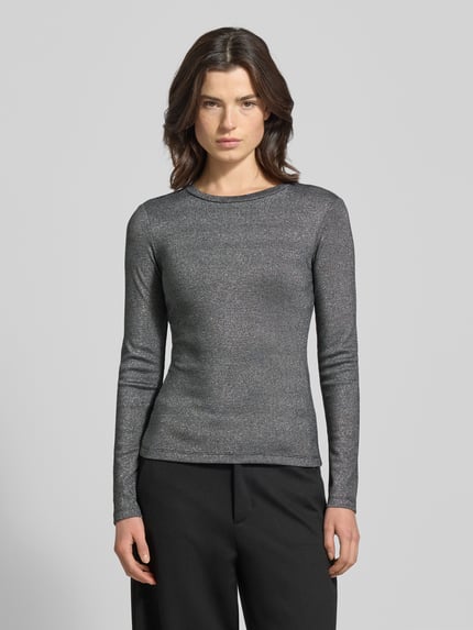 VILA Slim Fit Longsleeve aus Viskose-Mix Modell 'Eleinas' Black 4