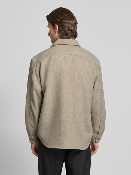 Selected Kurtka koszulowa o kroju regular fit z dodatkiem wełny model ‘LOSEPABLO’ Piaskowy 5