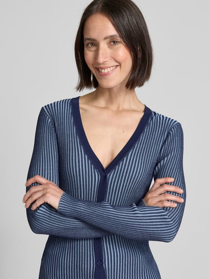 Staud Gebreide cardigan met structuurmotief Marineblauw - 3