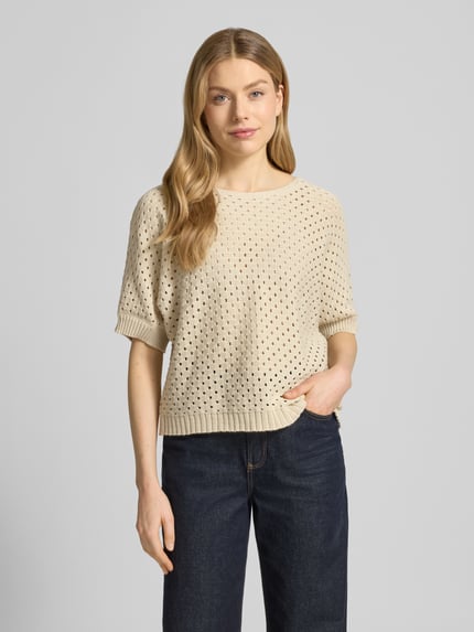 ZABAIONE Strickshirt mit U-Boot-Ausschnitt Modell 'Ho44liday' Sand 4