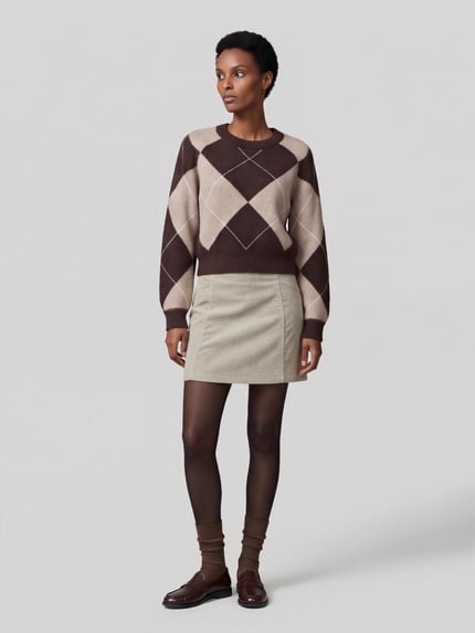 VERO MODA Mini-Rock mit sichtbarem Rückenreißverschluss Sand 1