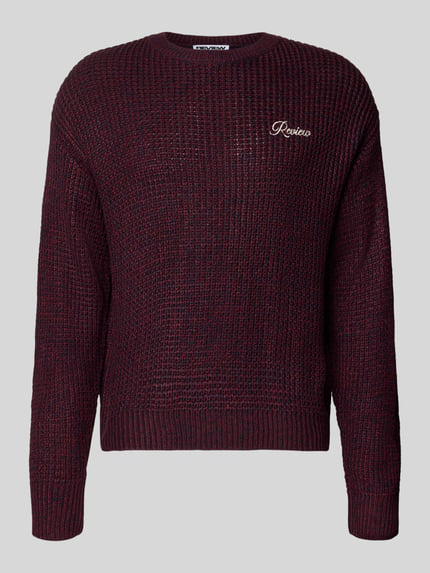 REVIEW Gebreide pullover met ronde hals Donkerrood - 2