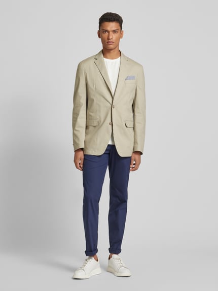 Christian Berg Men 2-knoops colbert comfort fit met reverskraag Beige - 1
