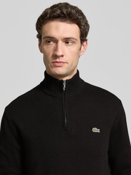 Lacoste Troyer aus Wolle mit Logo-Patch Black 3