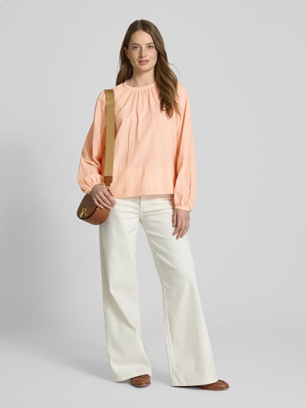 Scotch & Soda Regular fit blouse met druppelvormige hals Abrikoos - 1